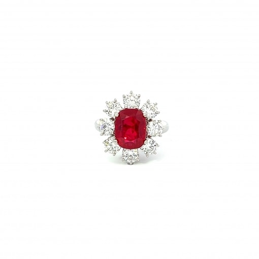 천연 버마 루비 4.01ct 반지