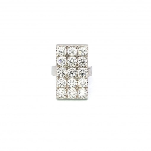천연 다이아몬드 0.32ct 15P 사각 반지
