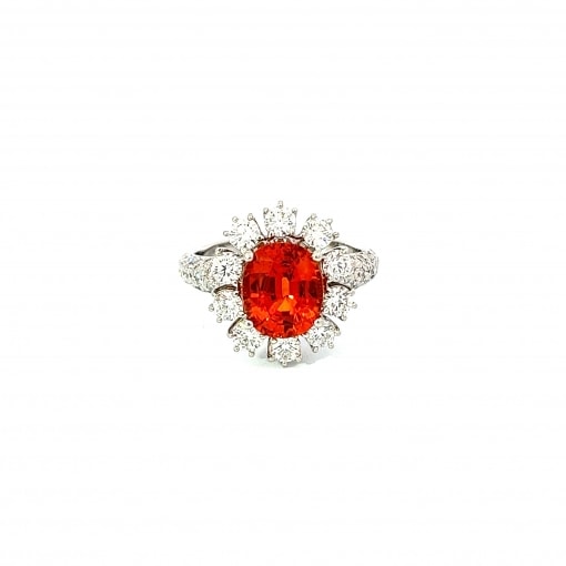 천연 오렌지 사파이어 4.08ct 반지