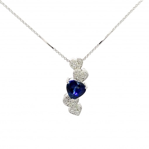 천연 세이론 블루 하트 2.77ct 목걸이