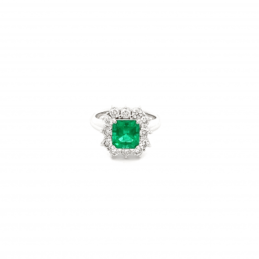 천연 1.6ct 에메랄드 다이아 반지