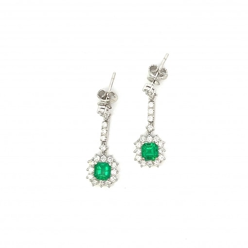 천연 1.72ct 에메랄드 귀걸이