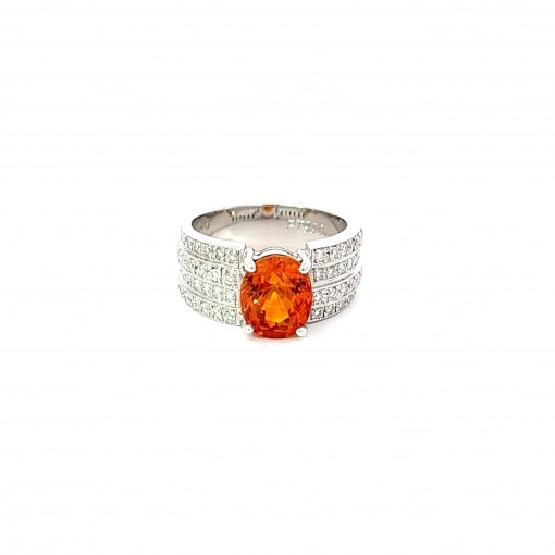 천연 오렌지 사파이어 3.4ct 반지