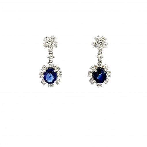 천연 블루 사파이어 1.46ct 귀걸이