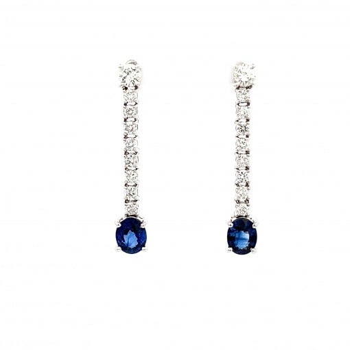 천연 세이론 블루 사파이어 2.205ct 귀걸이