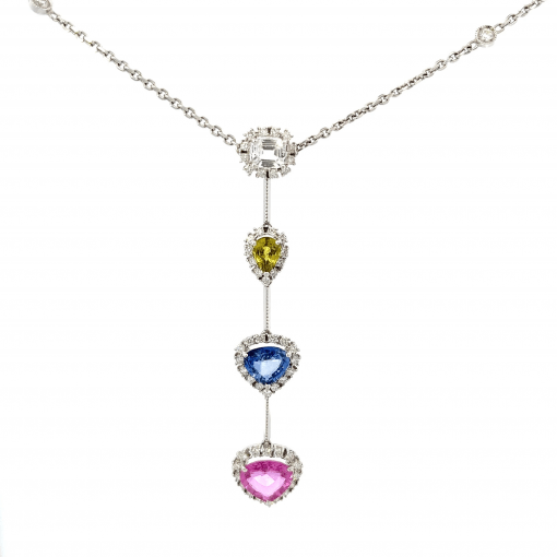 천연 팬시사파이어 목걸이 (총 7.65 ct)