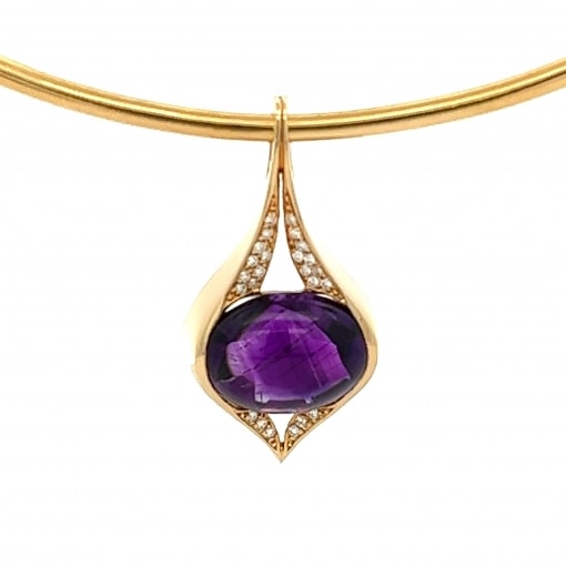 천연 자수정 14.1ct 목걸이 메달