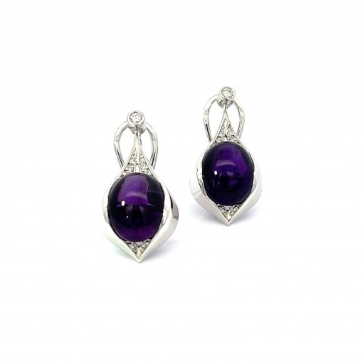 천연 자수정 12.35ct 귀걸이