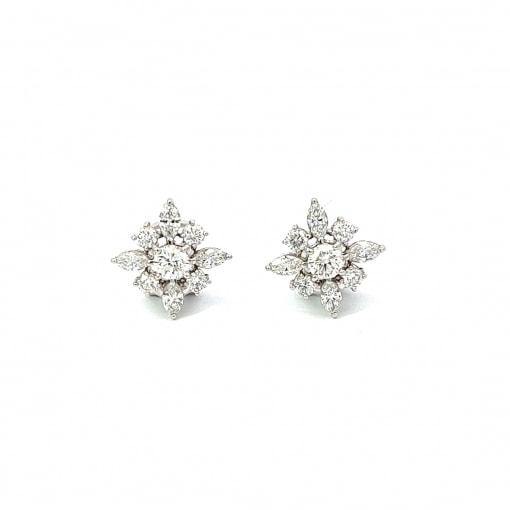천연 다이아몬드0.36ct 마름모귀걸이