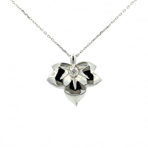 천연 다이아몬드 0.33ct 나뭇잎 메달
