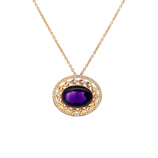 천연 자수정 22.0ct 목걸이